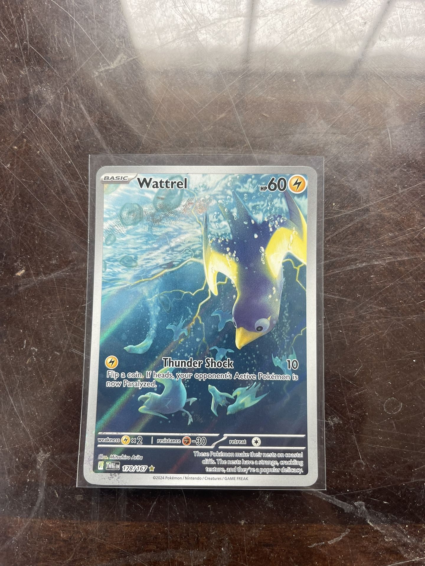ERROR CARD Pokémon Twilight Masquerade Wattrel 178/167 Illustration Rare Full Art Mint