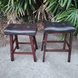 Leather Seat Stools Small Difference In Height 