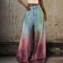 Women's Multicolor Faux-Denim Jeans