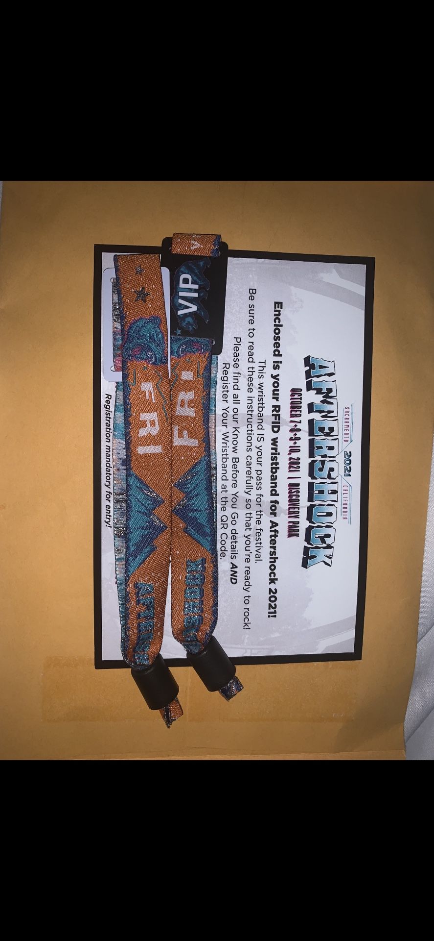 2 Friday VIP Aftershock Festival Tickets!