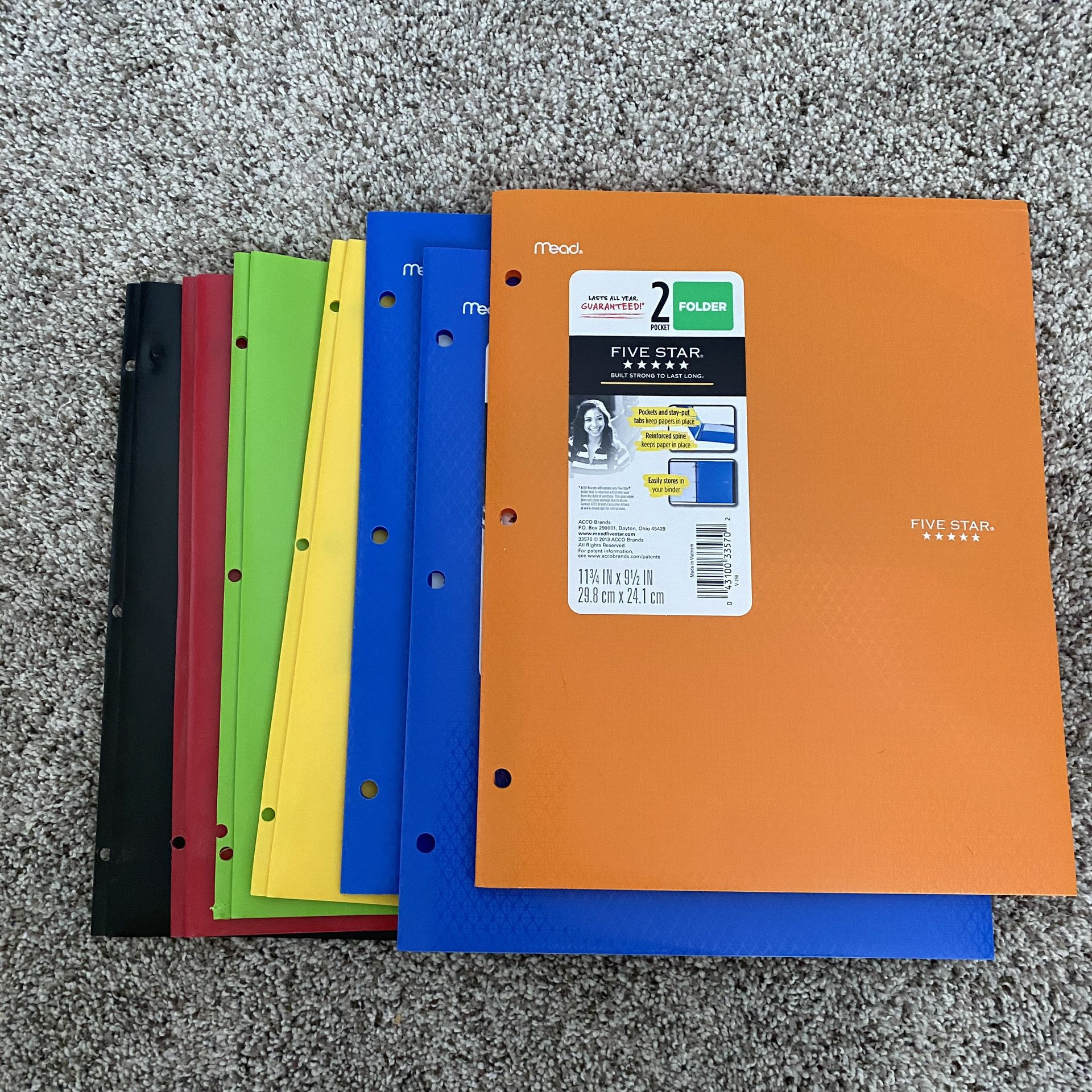 Folders - 7 Total - School Supplies 