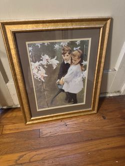 Garden Study of the Vickers Children (1884) by the renowned American artist John Singer Sargent 19” x 23”