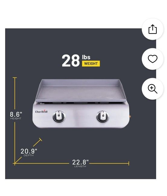 Char Broil 2 Burner gas Griddle