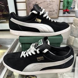 Authentic Puma Flipper Women's Size 10 Sneakers Black & White Shoes Suede