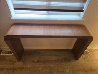 Plank and Beam Wood Waterfall Console Table