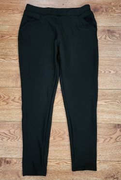Women's Elastic Top Black Pants Size L
