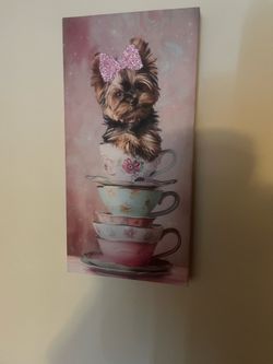 Teacup puppy teacup wall decoration