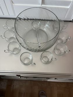 Glass Punch Bowl Set