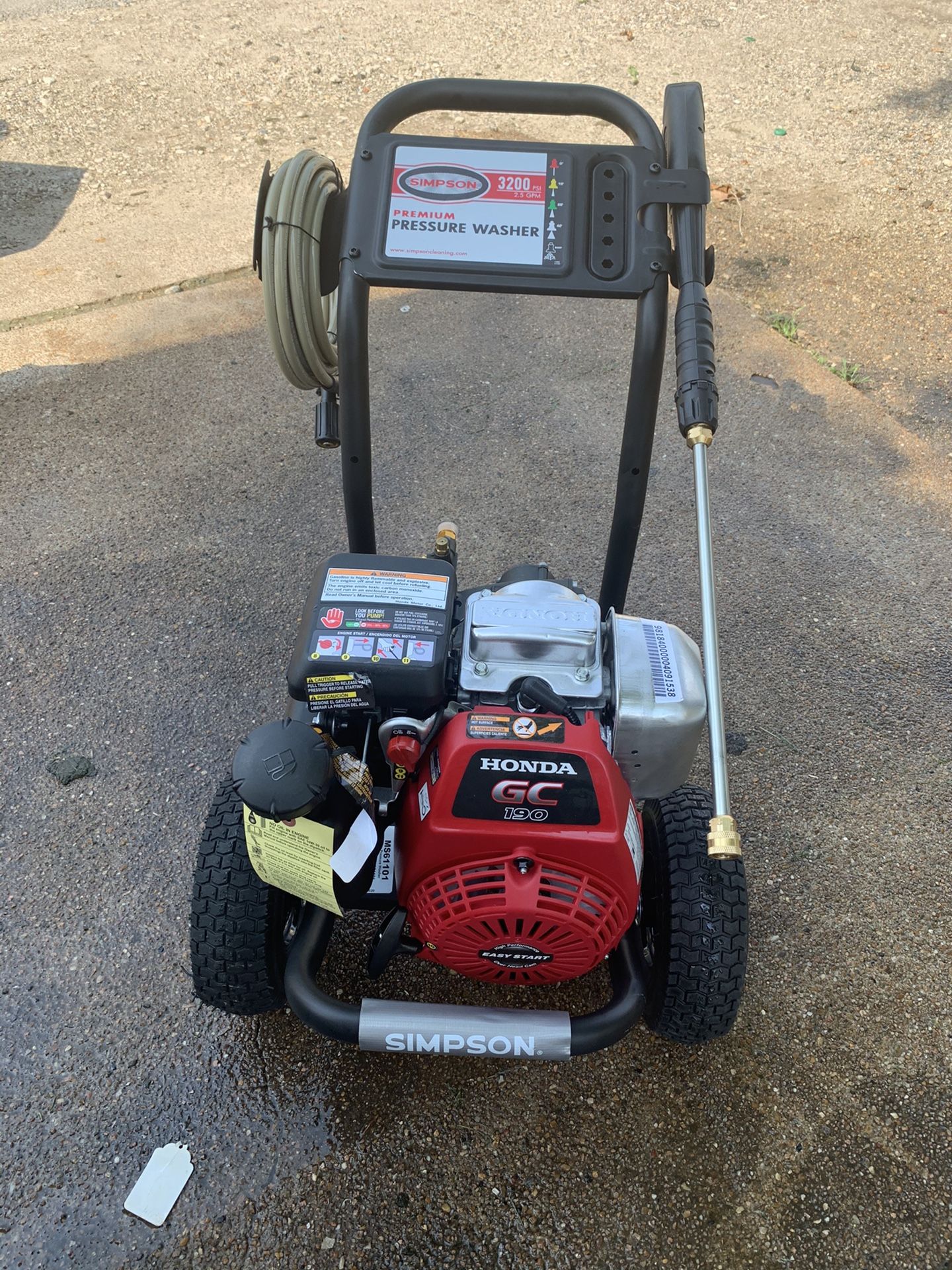 Simpson Megashot MS61101 3200 PSI 2.5 GPM HONDA GC190 Cold Water Pressure Washer for Sale in Houston TX OfferUp