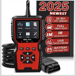 V519 OBD2 Diagnostic Scanner Tool - Vechicle Check Engine Light Code Reader with Battery Voltage Tester, I/M Readiness, Reset, and Code Eraser for All