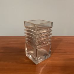 Vase Flower Clear Glass Square 