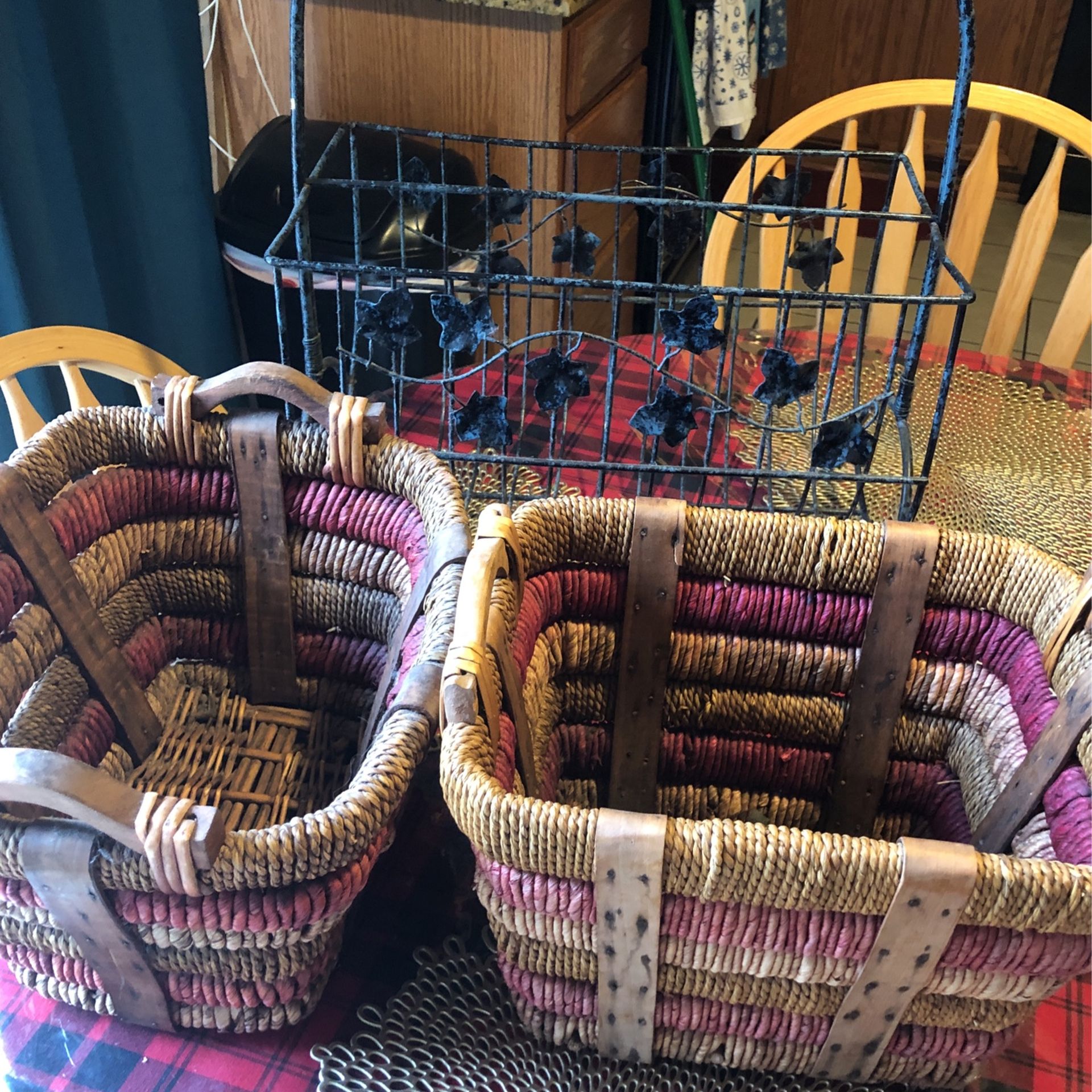 Baskets/magazine Rack All 3 Sold Together