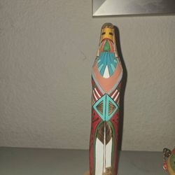 Vintage Hand-Carved Wood Longhair Kachina - Artist Signed M. Ashley (Navajo / Diné)