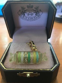 Vintage 2007 Juicy Couture Candy Roll Charm in Box – Striped Enamel & Rhinestone