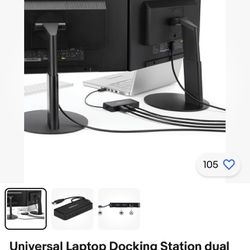 New. Universal Laptop Docking Station dual monitor 4k with ethernet port
