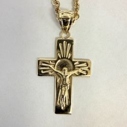 14K Gold Crucifix Charm