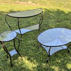 3 Pc Glass Coffee Table Set