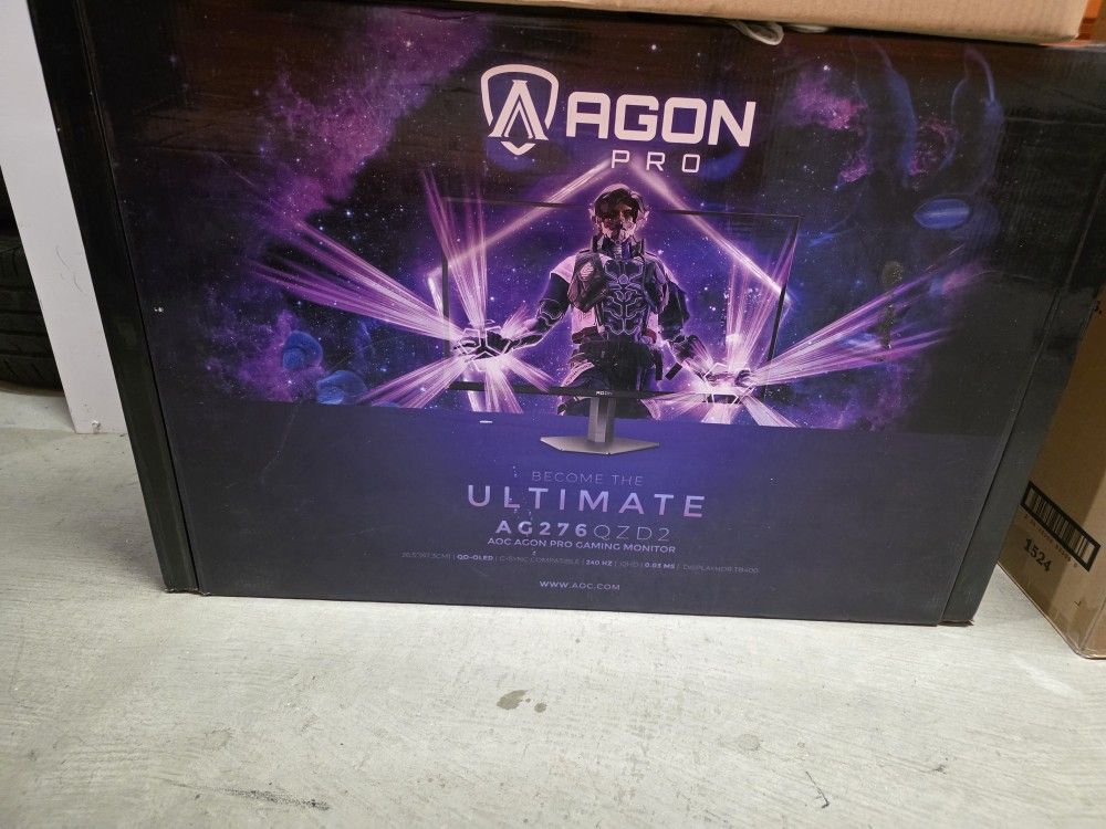 AOC Agon PRO AG276QZD2 27" OLED Tournament Gaming Monitor 2560x1440, 240Hz 0.03ms, G-SYNC, PS5 Xbox Switch Compatible, Glossy, Black new unopened