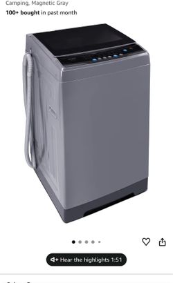 COMFEE’ 1.6 Cu.ft Portable Washing Machine, 11lbs Capacity Fully Automatic Compact Washer with Wheels, 6 Wash Programs Laundry Drain Pump, Ideal for A