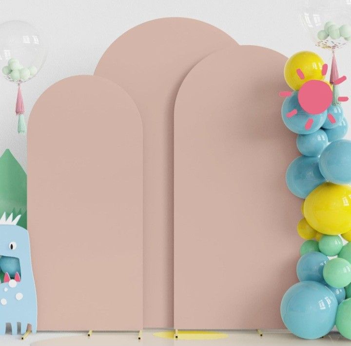 Covers 7.2FT, 6.6FT, 6FT Nude Spandex Fitted Fabric Cover Set of 3 Round Top Chiara Covers (Only Covers)