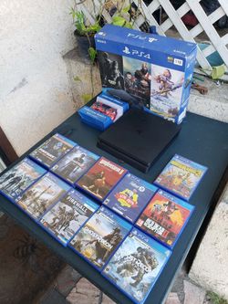 1TB 1000GB Playstation 4 PS4 Slim With Box & Sealed control $180! $20! Per Game 6 for $100! 12 for $200!. Combo $380! Or Trade for PS5 Ipad pro MacBoo