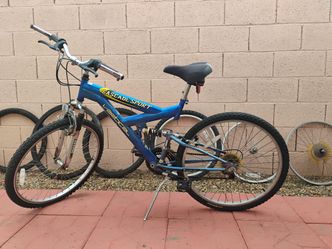 Bicycle, wheels and tires.