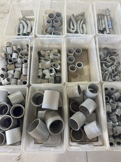 HUGE LOT* Plastic Conduit Couplings / Clamps / Adapters