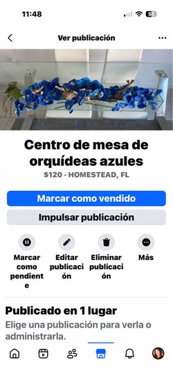 Centro De Mesa de Orquídeas Azules