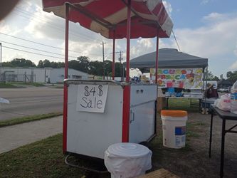 Taco push cart for tacos burgers and hotdogs