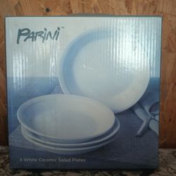 4 White Ceramic Salad Plate