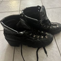 Black Platform Boots size 10B