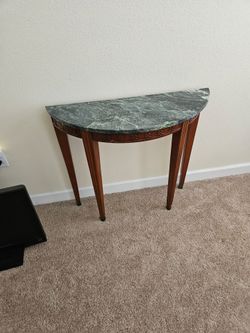 Green marble table
