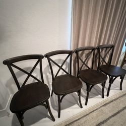 4 Solid Wood Dining Chairs