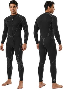 SeaSkin Mens Full Body Wetsuit with Front Zipper