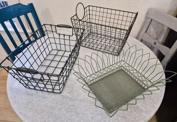 3 Decorative Metal Wire baskets
