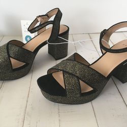 Black/Gold Heels, Size 6 👠 