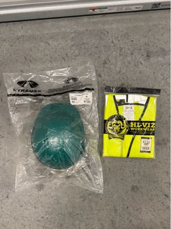 Brand New PPE Kit - Pyramex Green Hard Hat & OccuNomix Class 3 Safety Vest (XL)