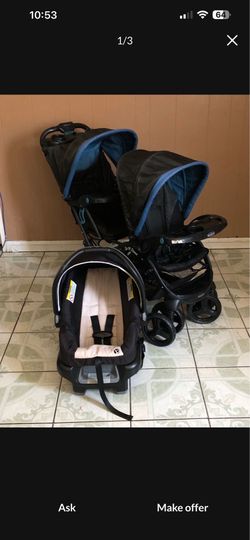 BABY TREND SEAT AND STAND DOUBLE STROLLER AND CAR SEAT!!!!