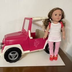 Doll And Jeep Very Cute- Used