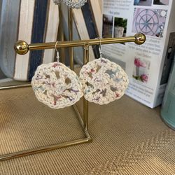 Handmade Crocheted/sterling Silver Earrings 