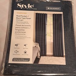 Curtain Panel 42" W X 84" L Midnight Blue Blackout New
