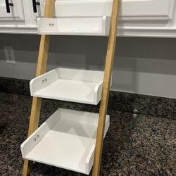 Ashland Michaels White & Natural 3-Tier Ladder Wall Shelf