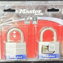 Master Lock 5T 2 in Laminated Steel Padlock, 2 Pack, Keyed Alike 