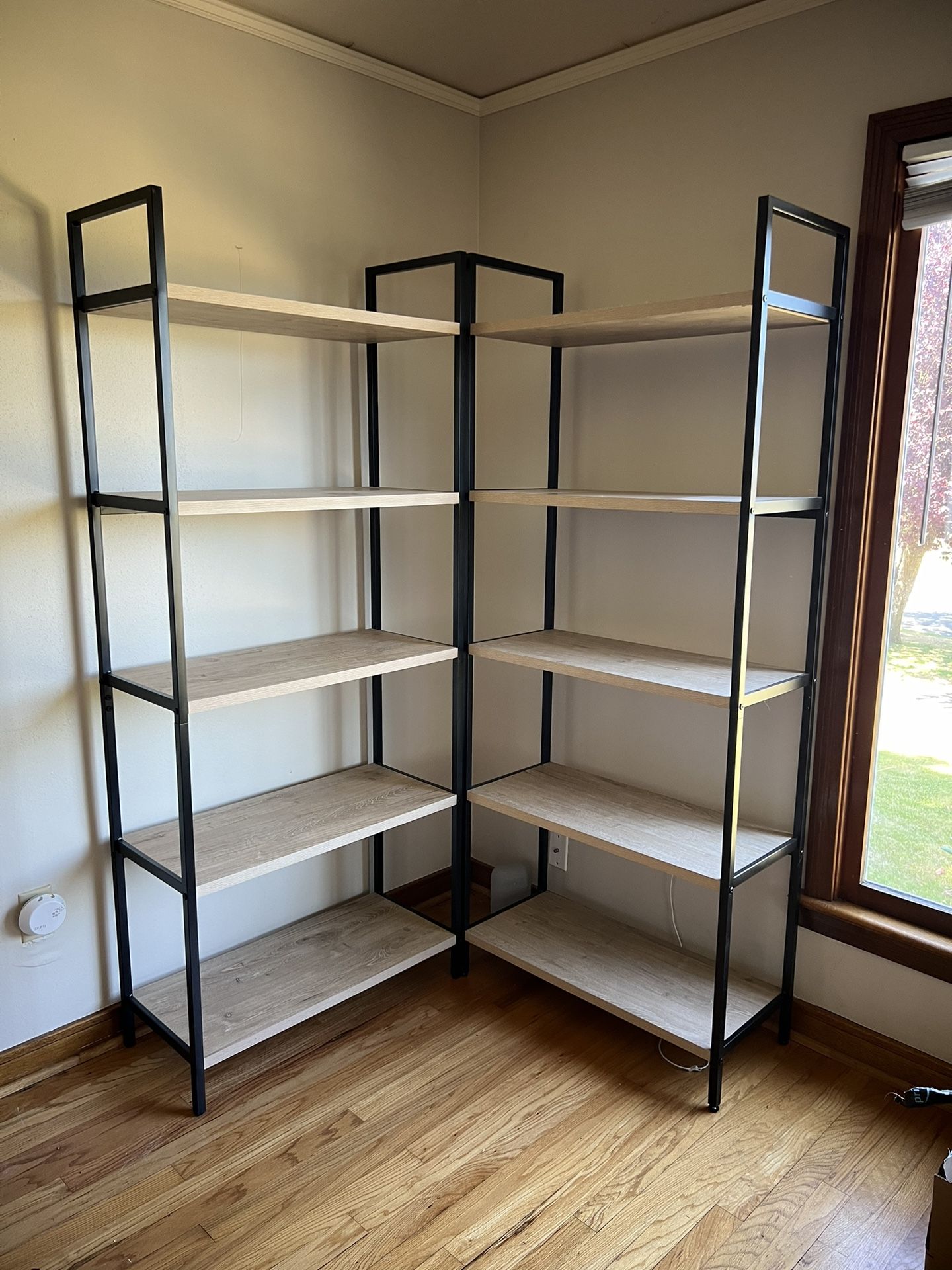 TWO - 75” Loring 5 Shelf Ladder Bookshelf