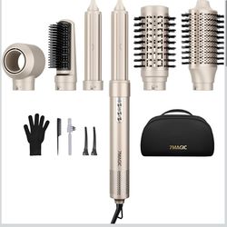 7MAGIC 6 in 1 Multi Hair Styler Dryer Brush, 110,000 RPM High-Speed, Negative Ionic, Fast Drying for Professional Blow Dry, Curling, Volumizing, Strai