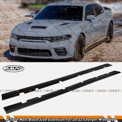 For 20-2023 Dodge Charger SRT Widebody H Style Matte Black Side Skirt Extension