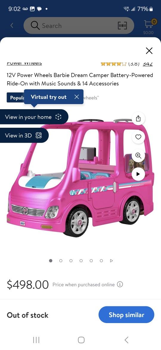 Brand New In Box Barbie Dream Camper 12 Volt Power Wheel