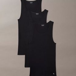 Medium Calvin Klein Men’s Set Of 3 Cotton Black Tank Top