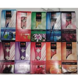 2500 packs of luminessence scented tea candles, 8 per pack.