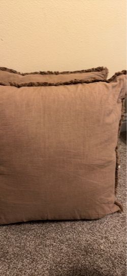 Target Threahold set of 2 Brown Fringe Throw Pillows